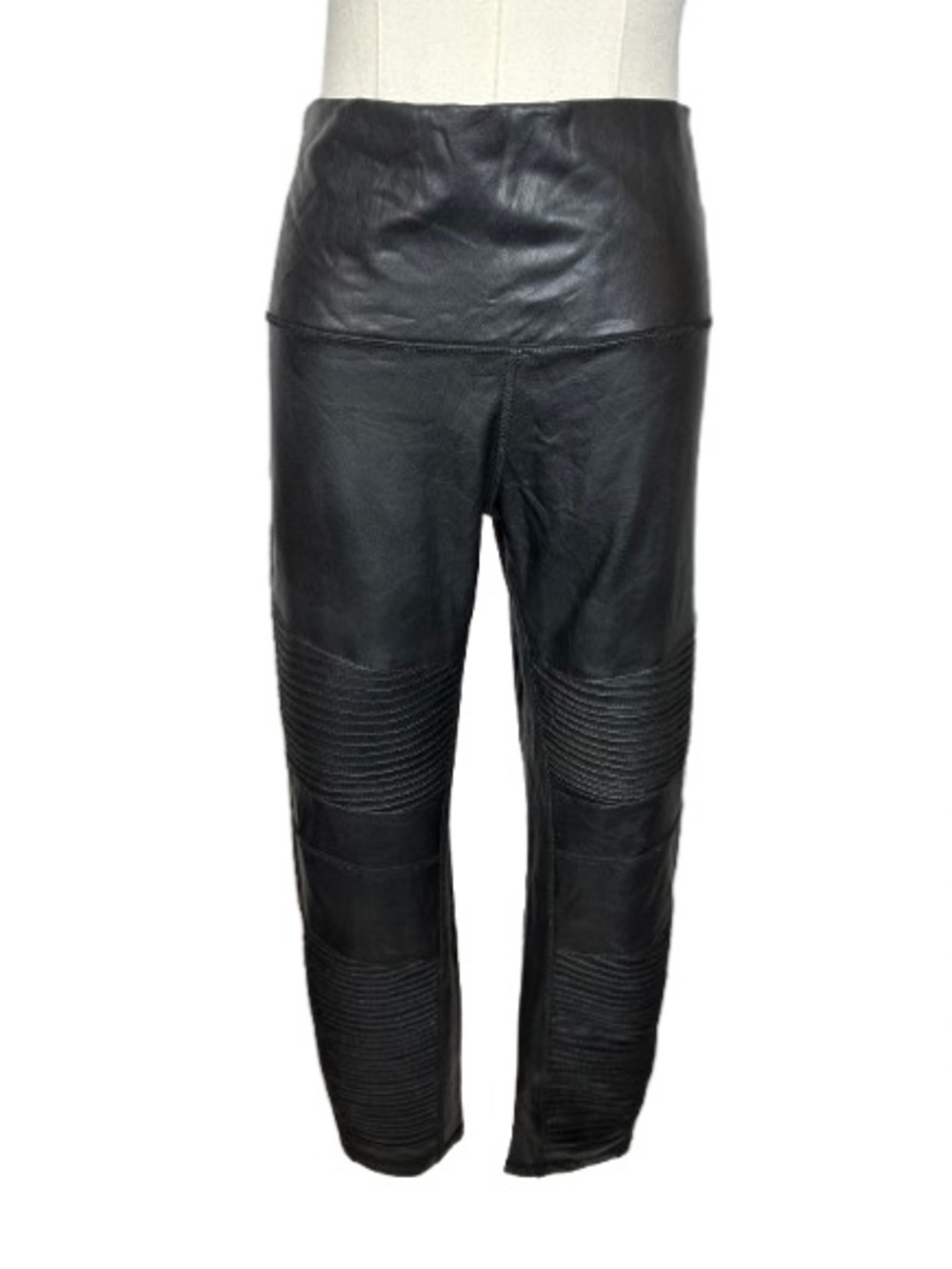 7 For All Mankind Black Leather Moto Pants